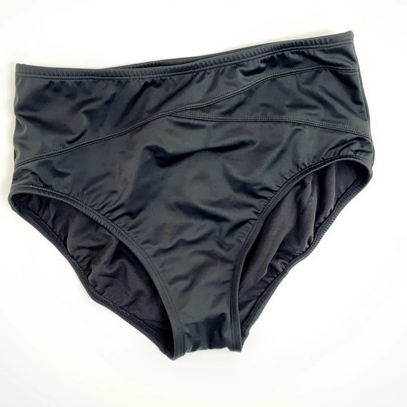 DreamSuit by Miracle Brands NWT Black‎ High Waisted Bikini Bottom Sz 6 - Picture 1 of 4